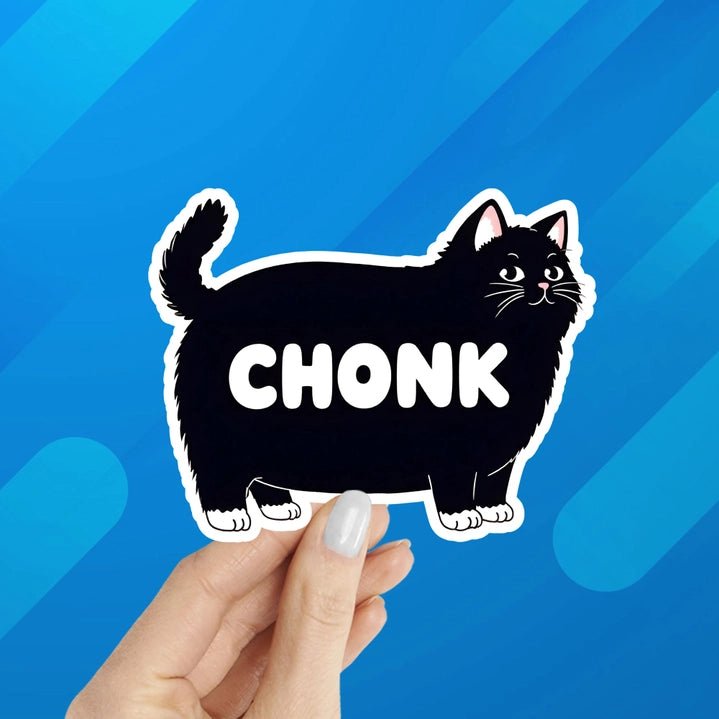 Chonk Fat Black Cat Sticker - Modern Companion