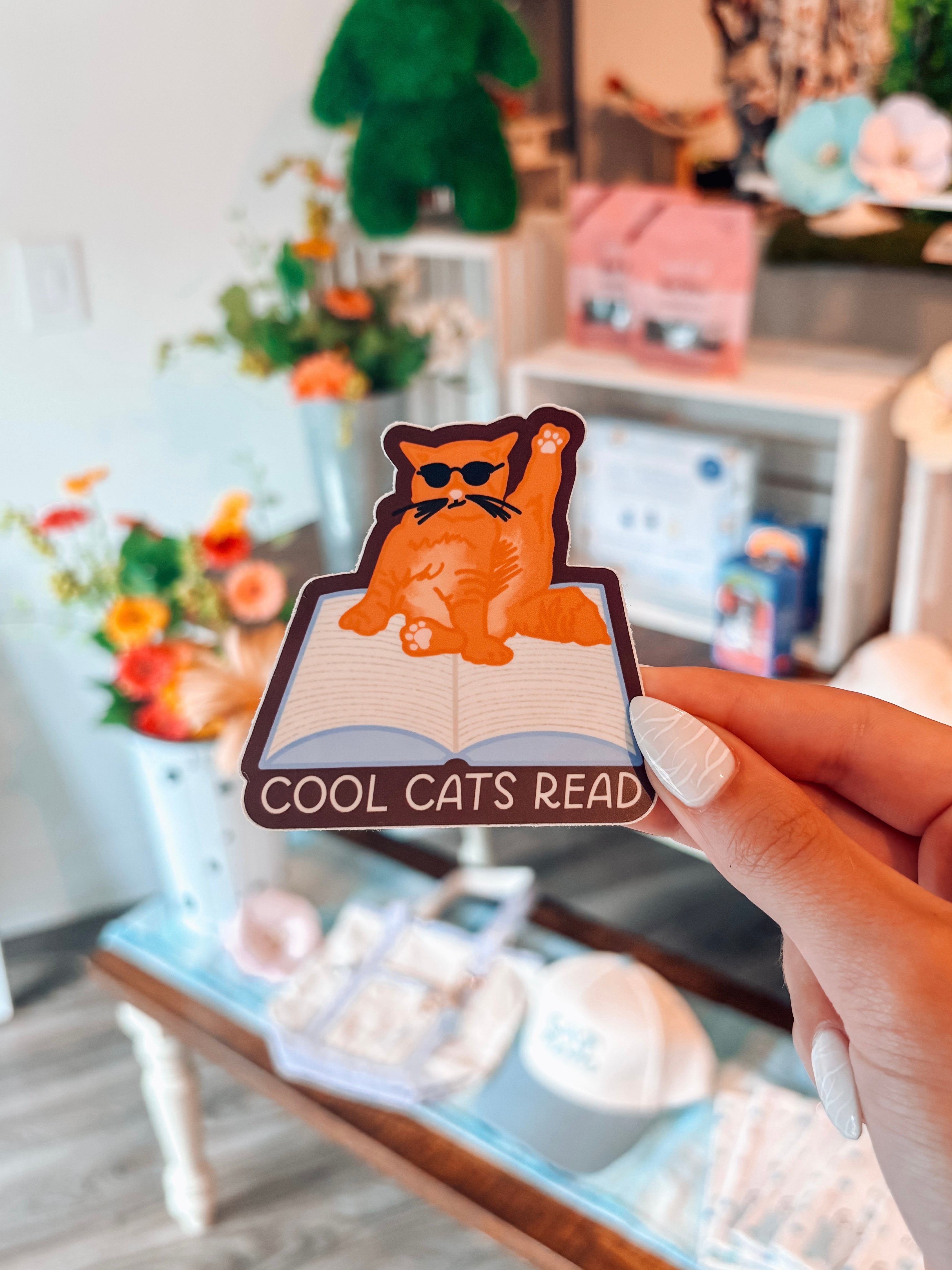 Cool Cats Read Sticker - Modern Companion