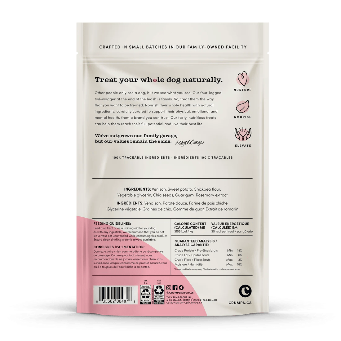 Crumps Dog Treats Venison Chia Seed Jerky - Modern Companion