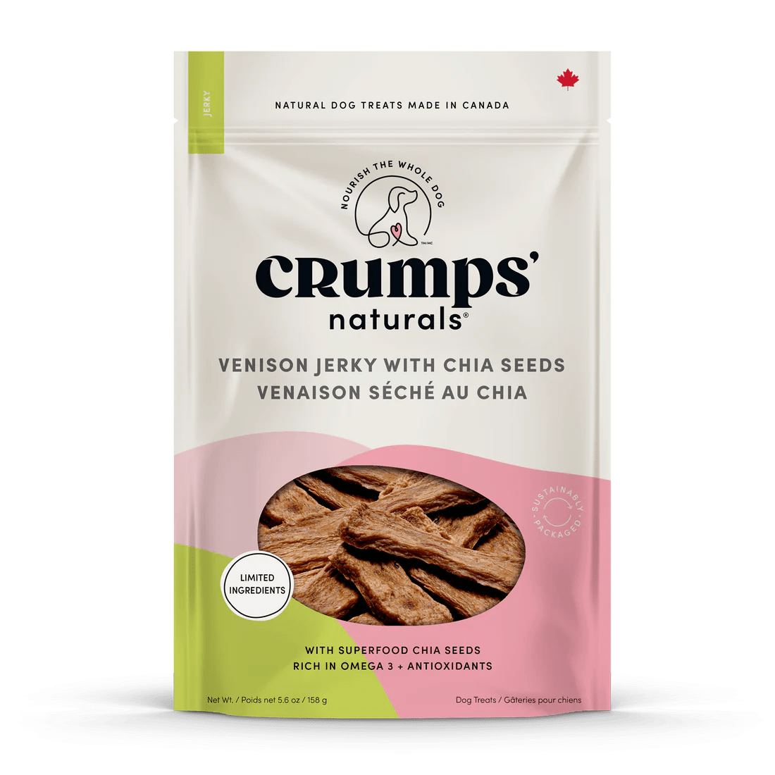 Crumps Dog Treats Venison Chia Seed Jerky - Modern Companion