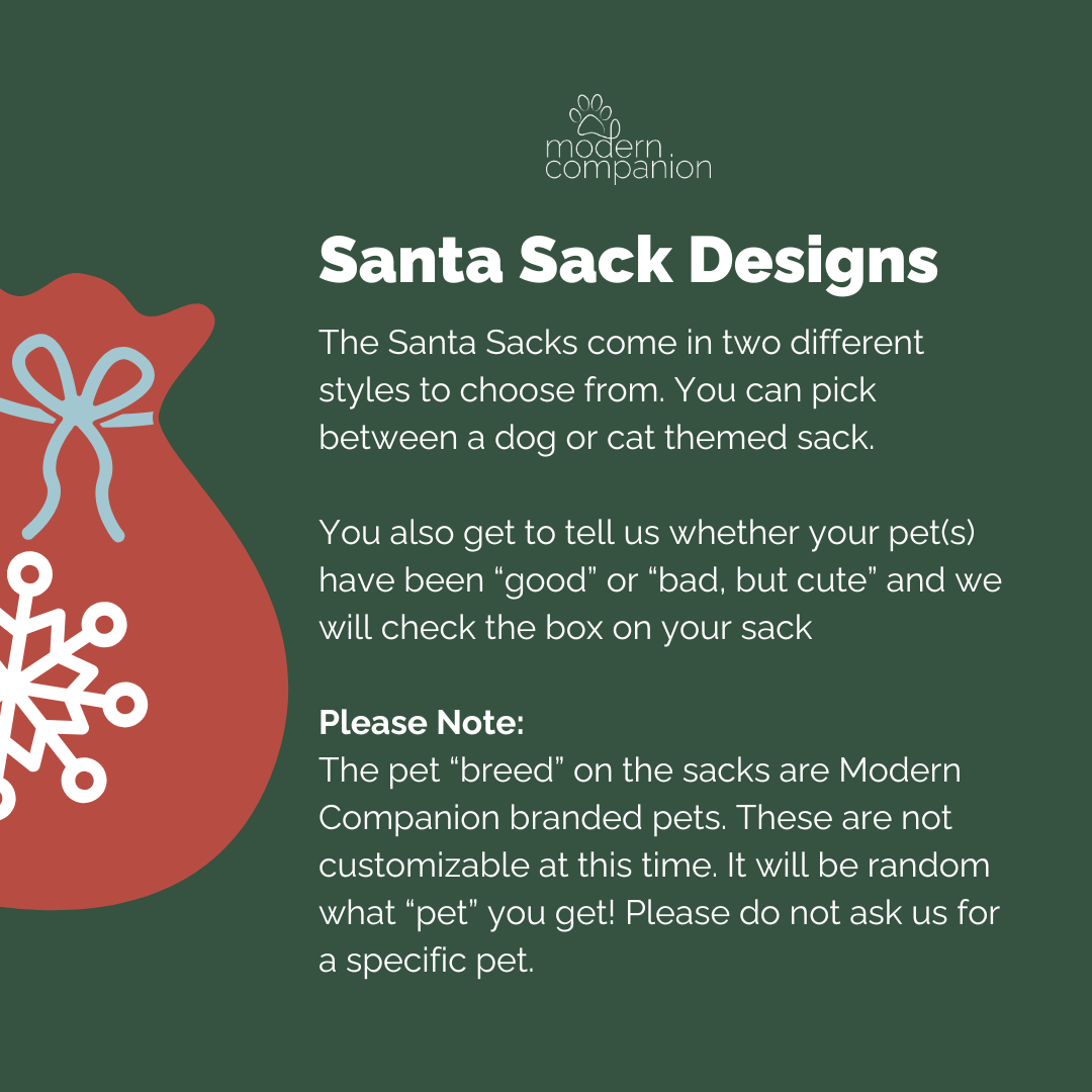 Customizable Curated Pet Santa Sacks - Modern Companion