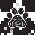 Dog Paw Camping Tent Sticker - Modern Companion