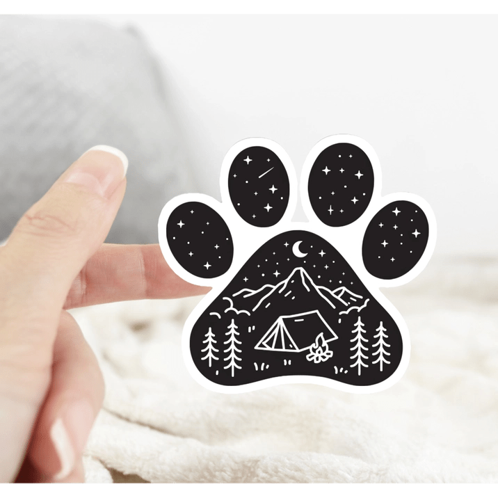 Dog Paw Camping Tent Sticker - Modern Companion