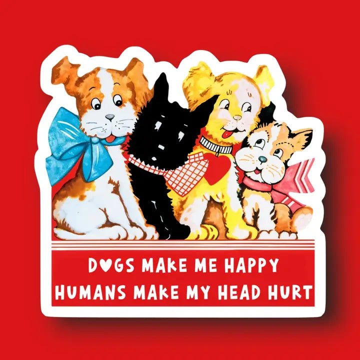 Dogs Make Me Happy Sticker - Modern Companion