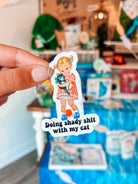 Doing Shady Sh*T with My Cat Sticker - Modern Companion