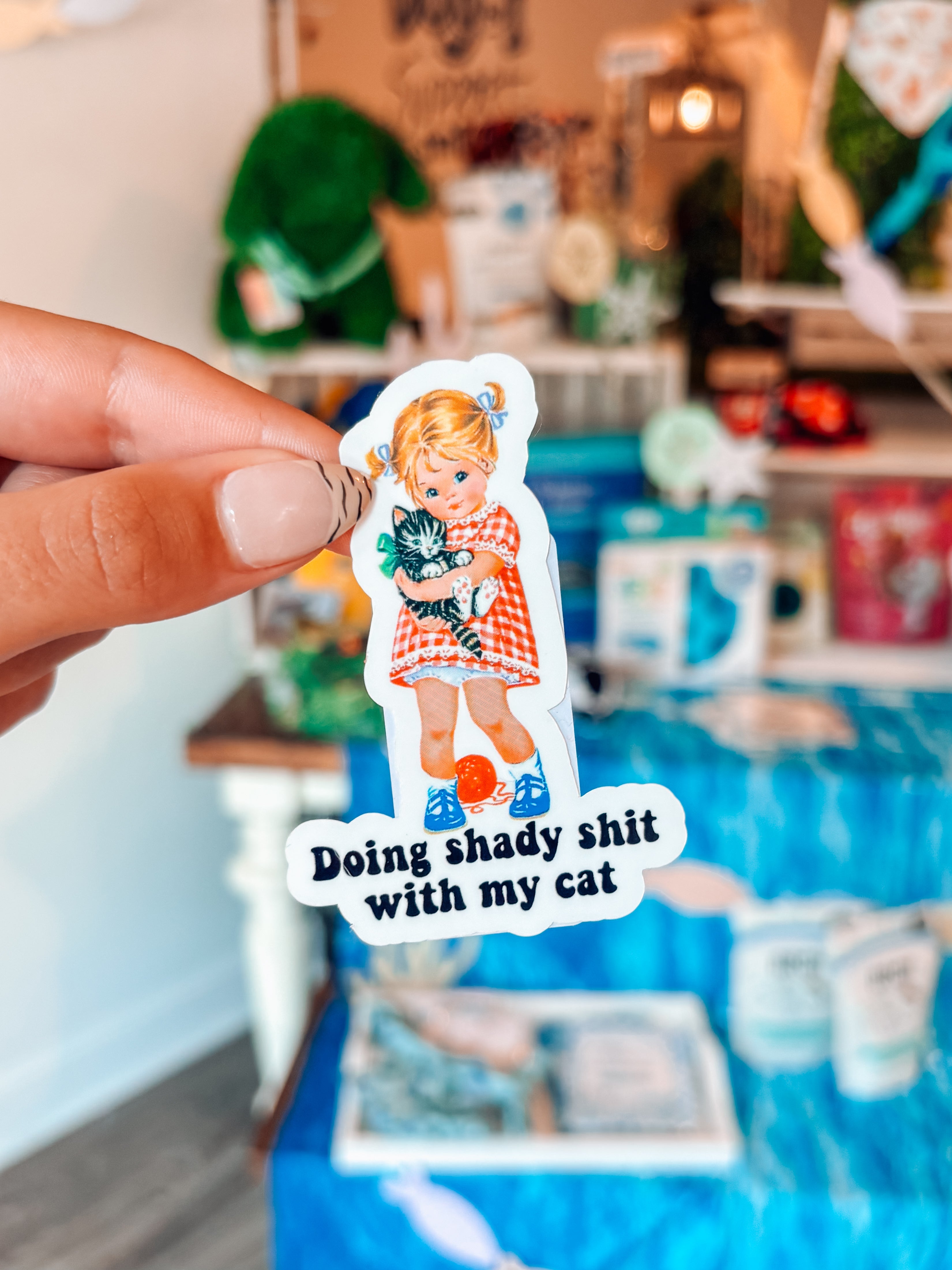 Doing Shady Sh*T with My Cat Sticker - Modern Companion