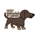 Easily Distracted By Wieners Sticker - Modern Companion