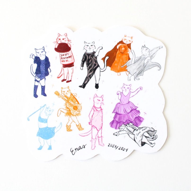 Eras Cats Vinyl Sticker - Modern Companion