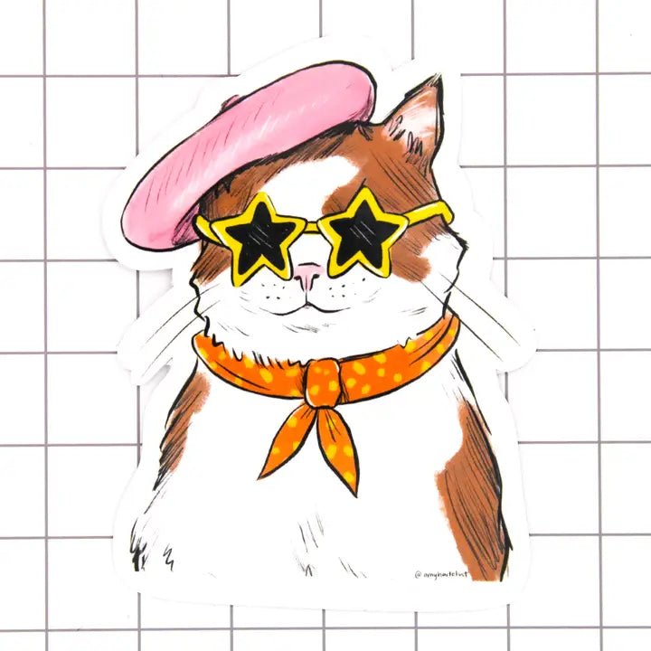 Fancy Cat Sticker - Modern Companion