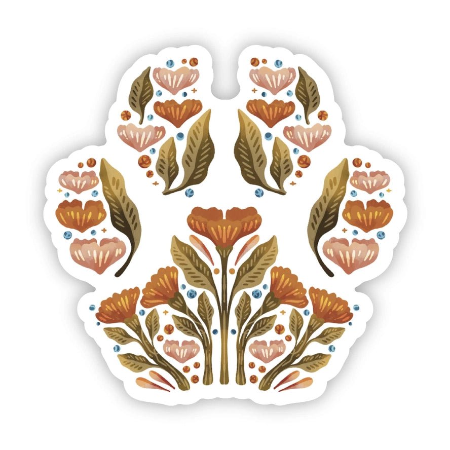 Floral Paw Nature Sticker - Modern Companion