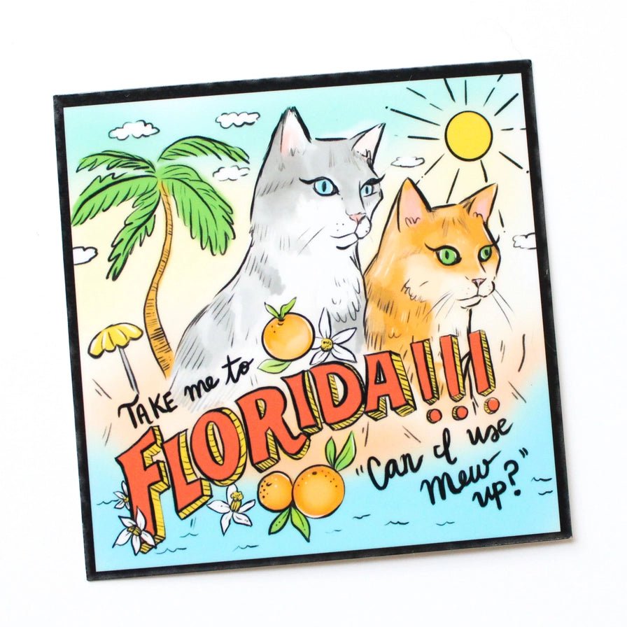 Florida!!! Cat Vinyl Sticker - Modern Companion