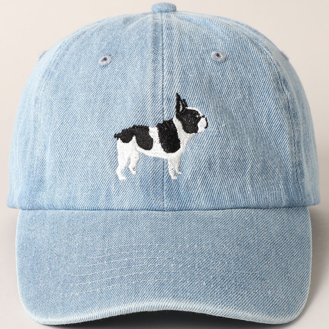 French Bulldog Dog Embroidered Denim Hat - Modern Companion