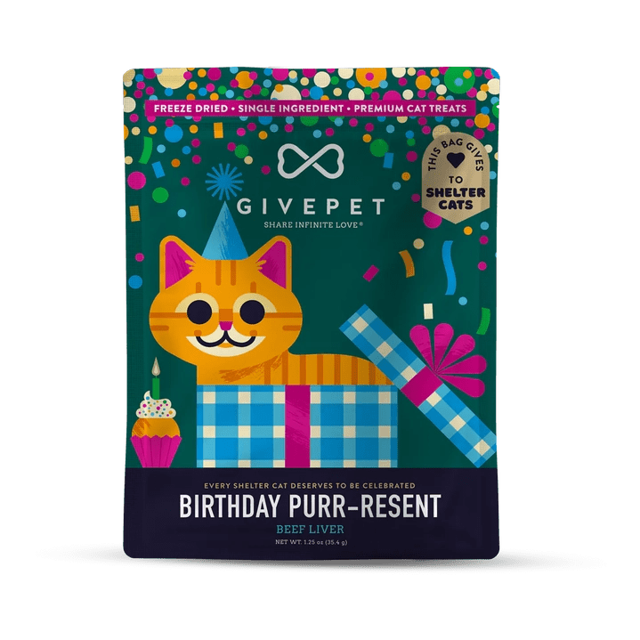 Givepet Birthday Purr - Resent Freeze Dried Beef Liver Treat - Modern Companion