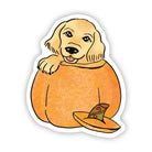 Golden Retriever Puppy Pumpkin Sticker - Modern Companion