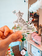 Gray Tabby Cat Sticker - Modern Companion