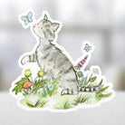 Gray Tabby Cat Sticker - Modern Companion
