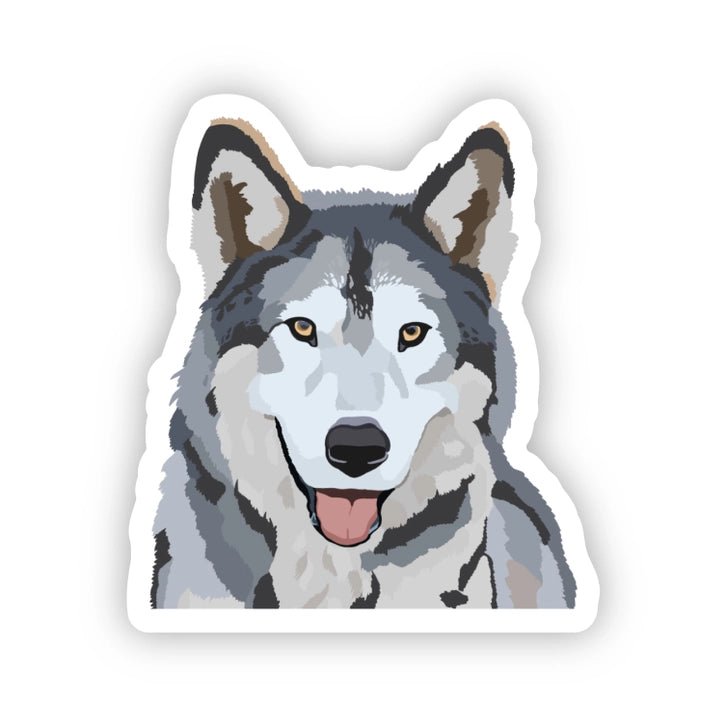 Gray Wolfdog Dog Sticker - Modern Companion