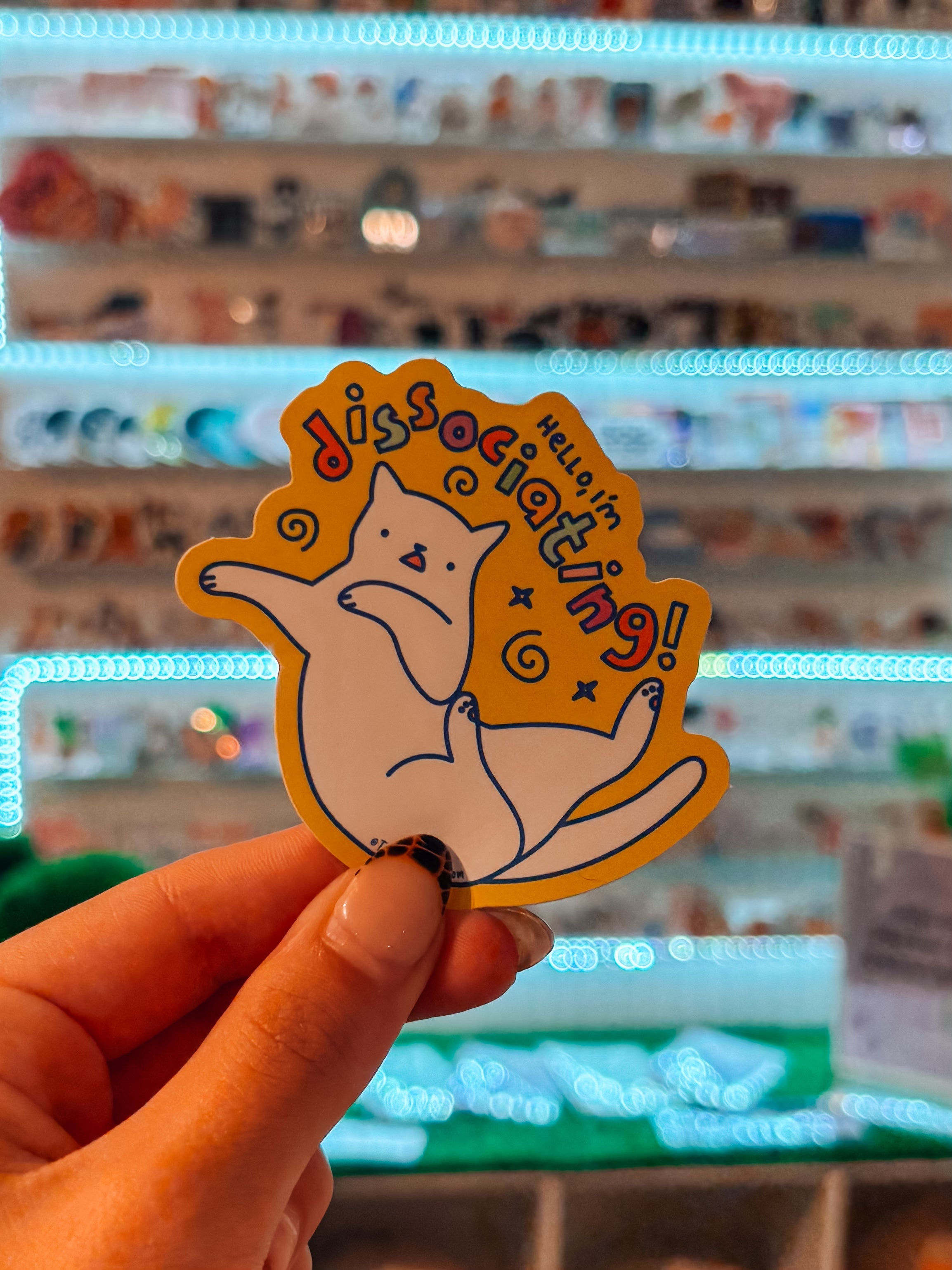 Hello I'm Dissociating Sticker - Modern Companion