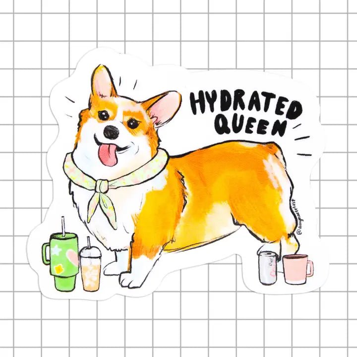 Hydrated Corgi Sticker - Modern Companion