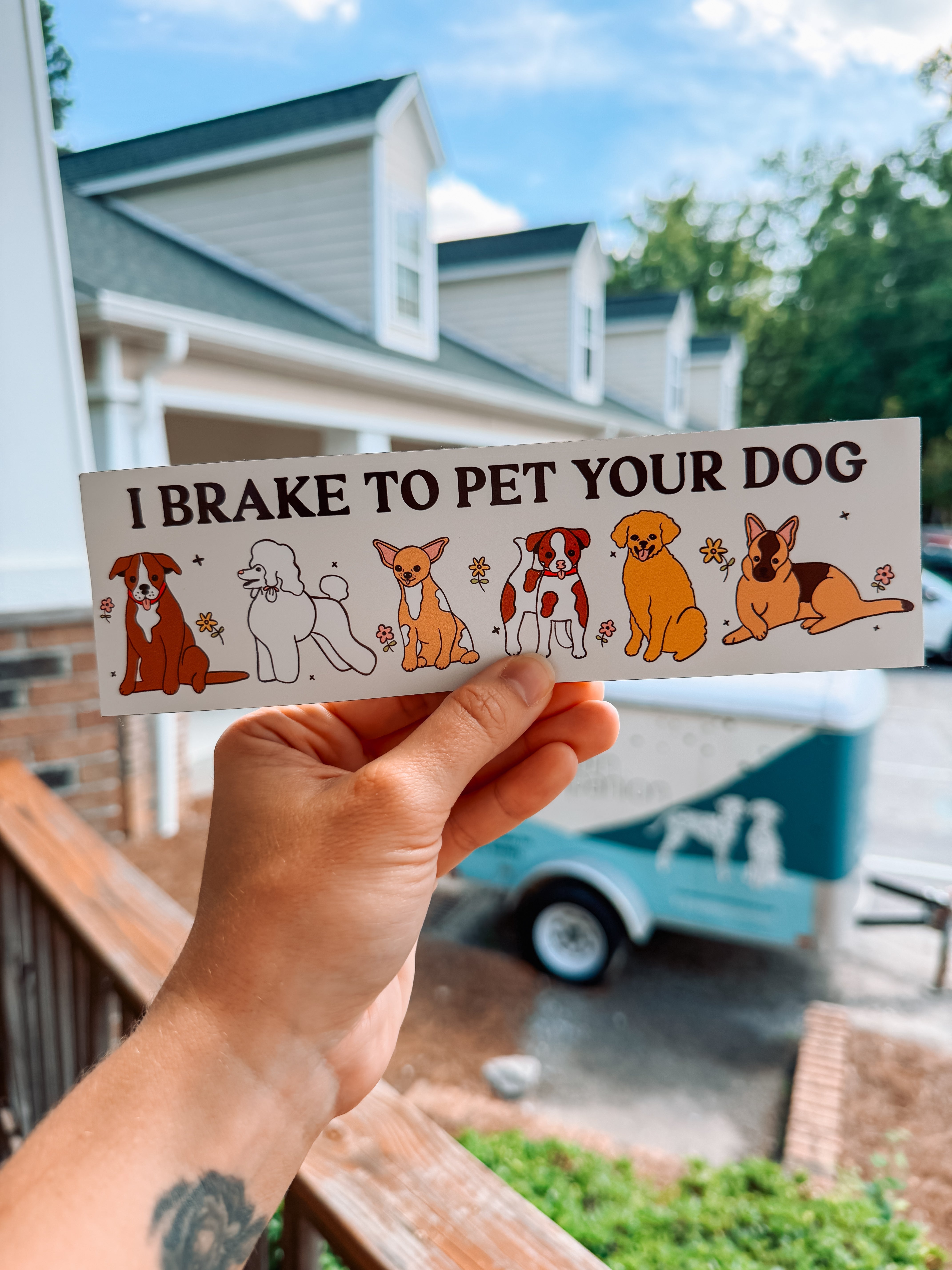 I Brake To Pet Your Dog Bumper Magnet - Modern Companion