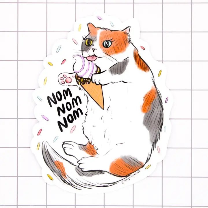 Ice Cream Cat Sticker - Modern Companion