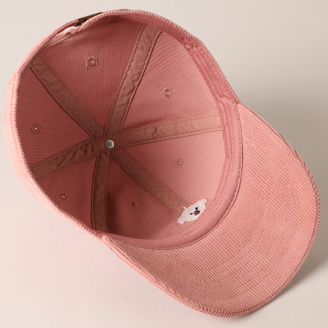 Maltese Dog Embroidery Corduroy Hat - Modern Companion