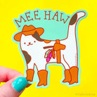 Mee Haw Cowboy Western Cat Sticker - Modern Companion