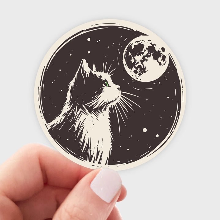 Moon Cat Sticker - Modern Companion