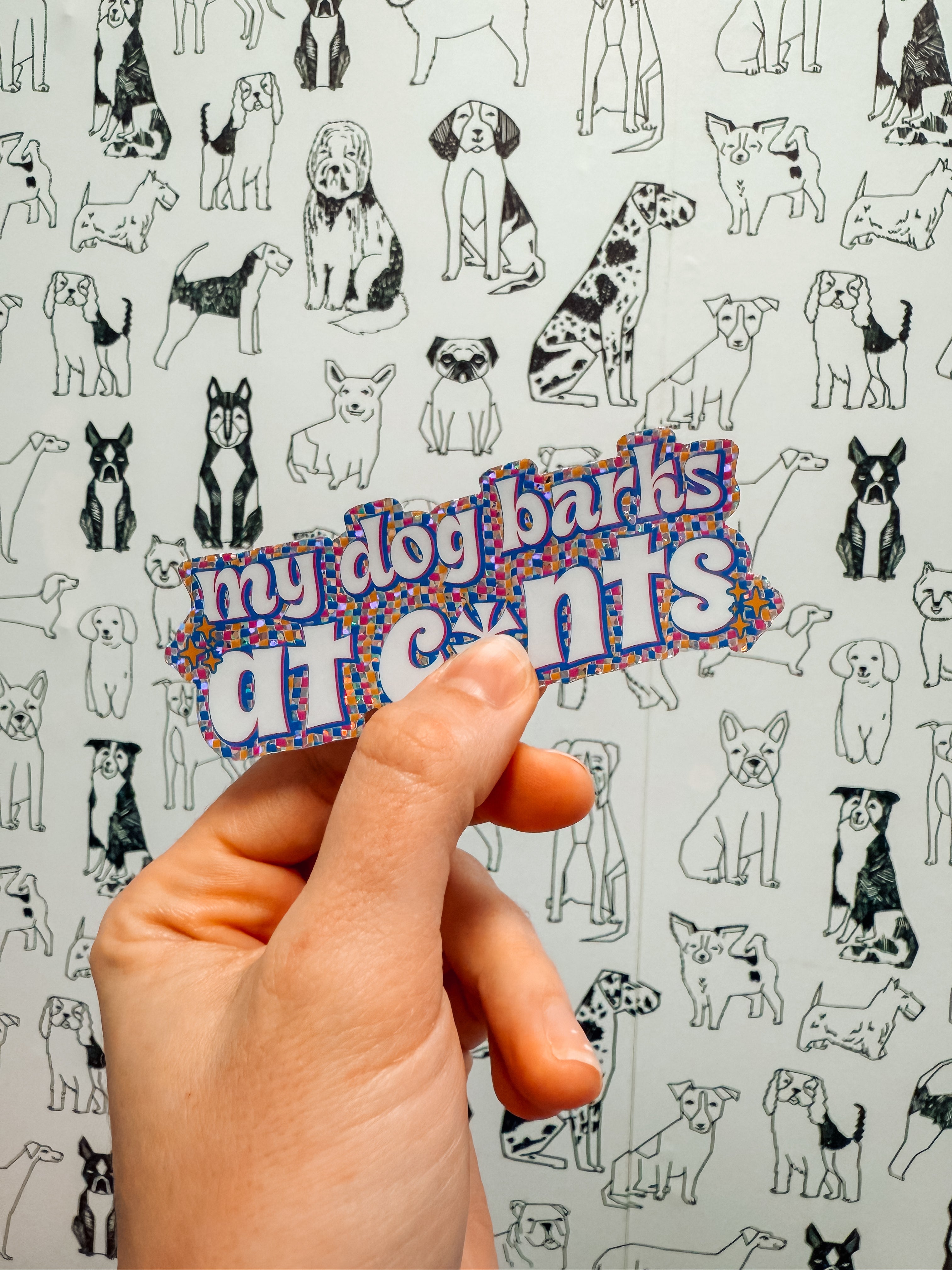 My Dog Barks At Sticker - Modern Companion