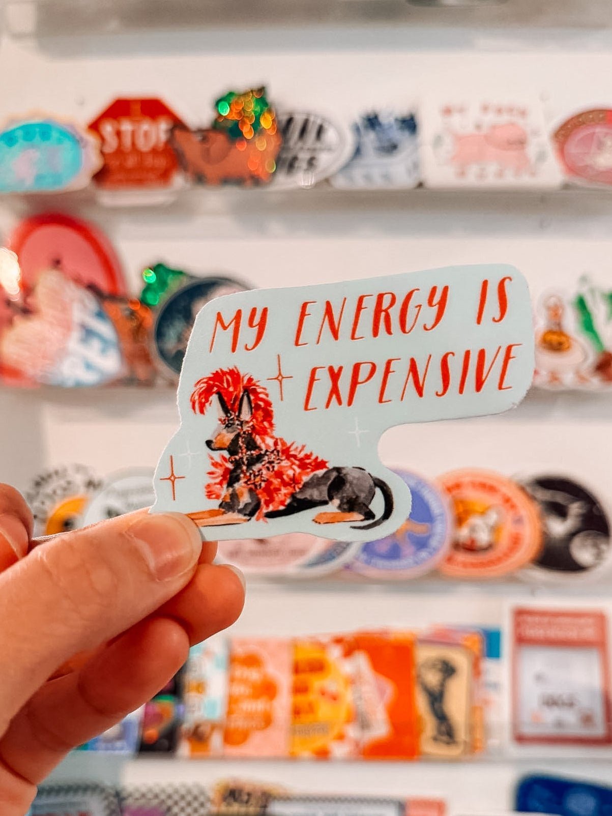 My Energy Is Expensive Showgirl Sticker - Modern Companion
