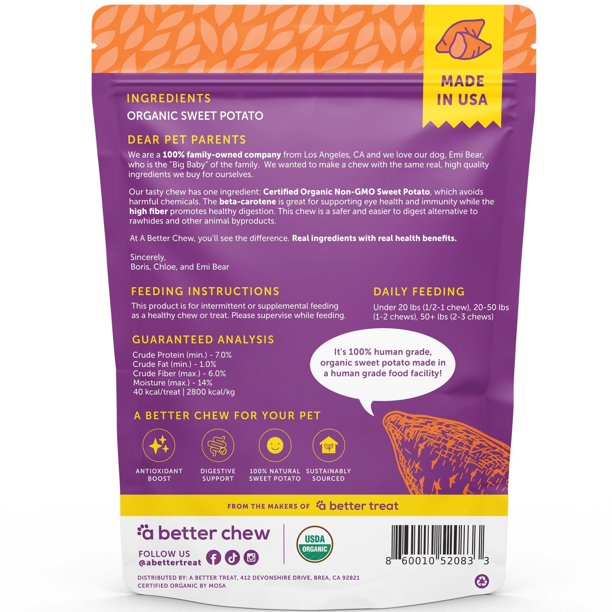 Organic Sweet Potato Chews - Modern Companion