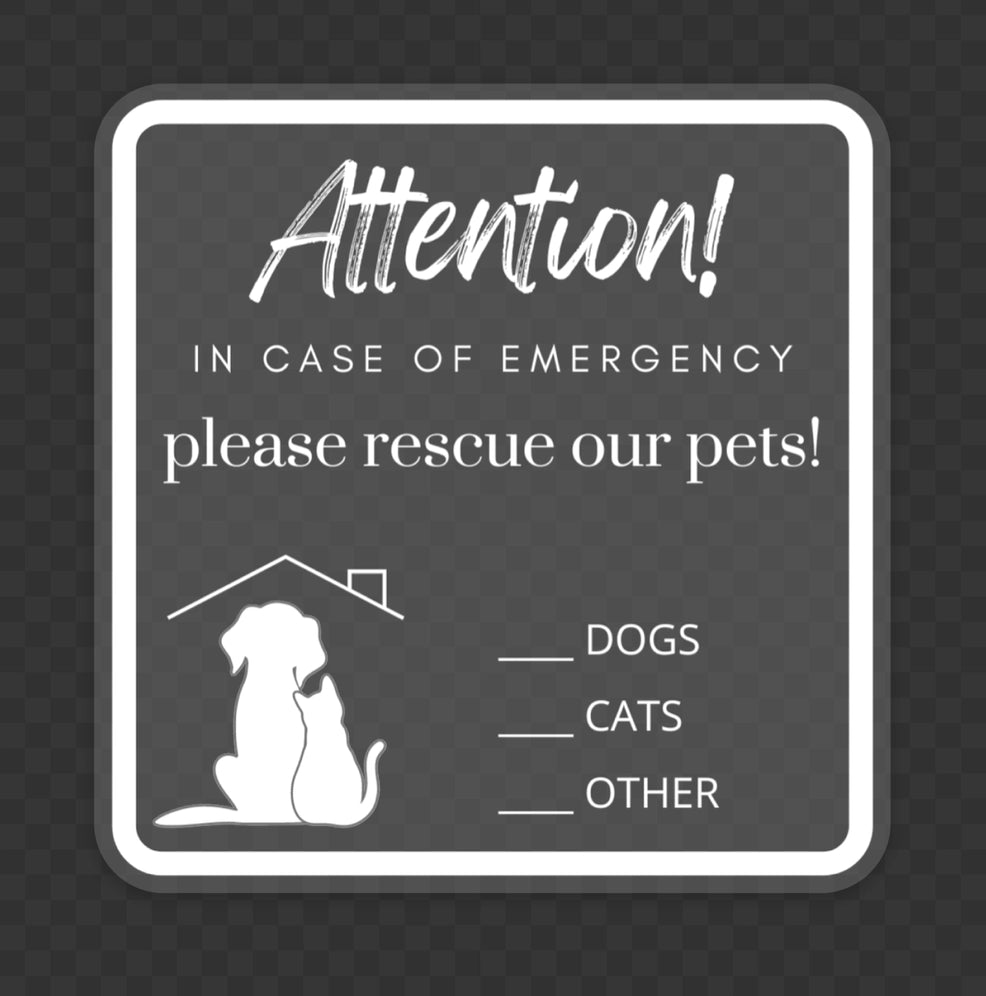 Pet Emergency Rescue Sticker - Modern Companion