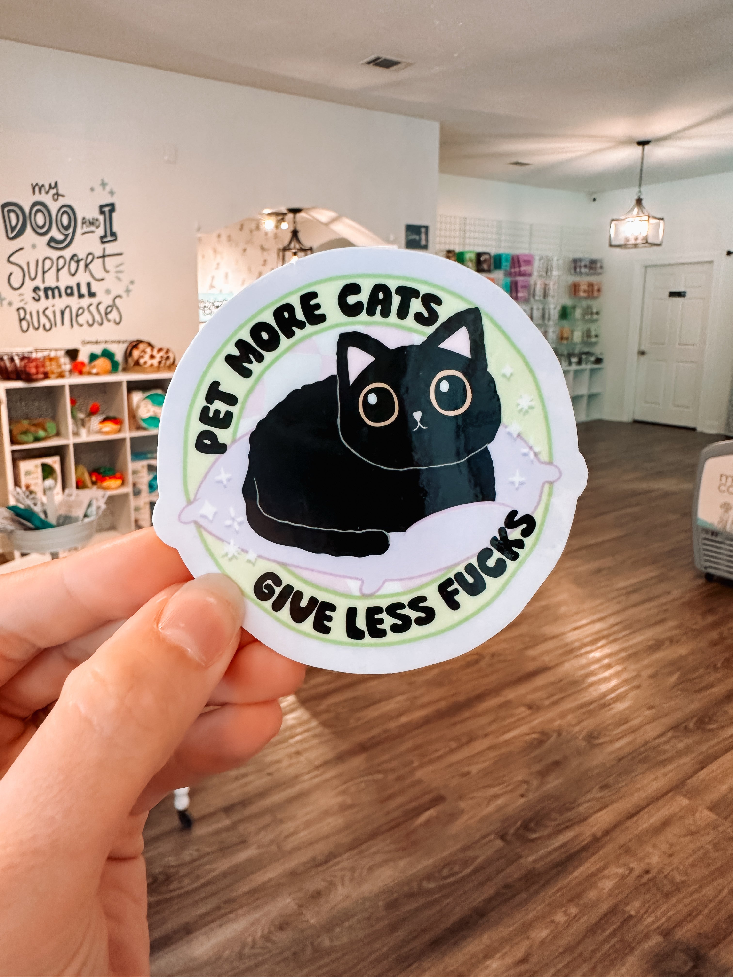 Pet More Cats Sticker - Modern Companion