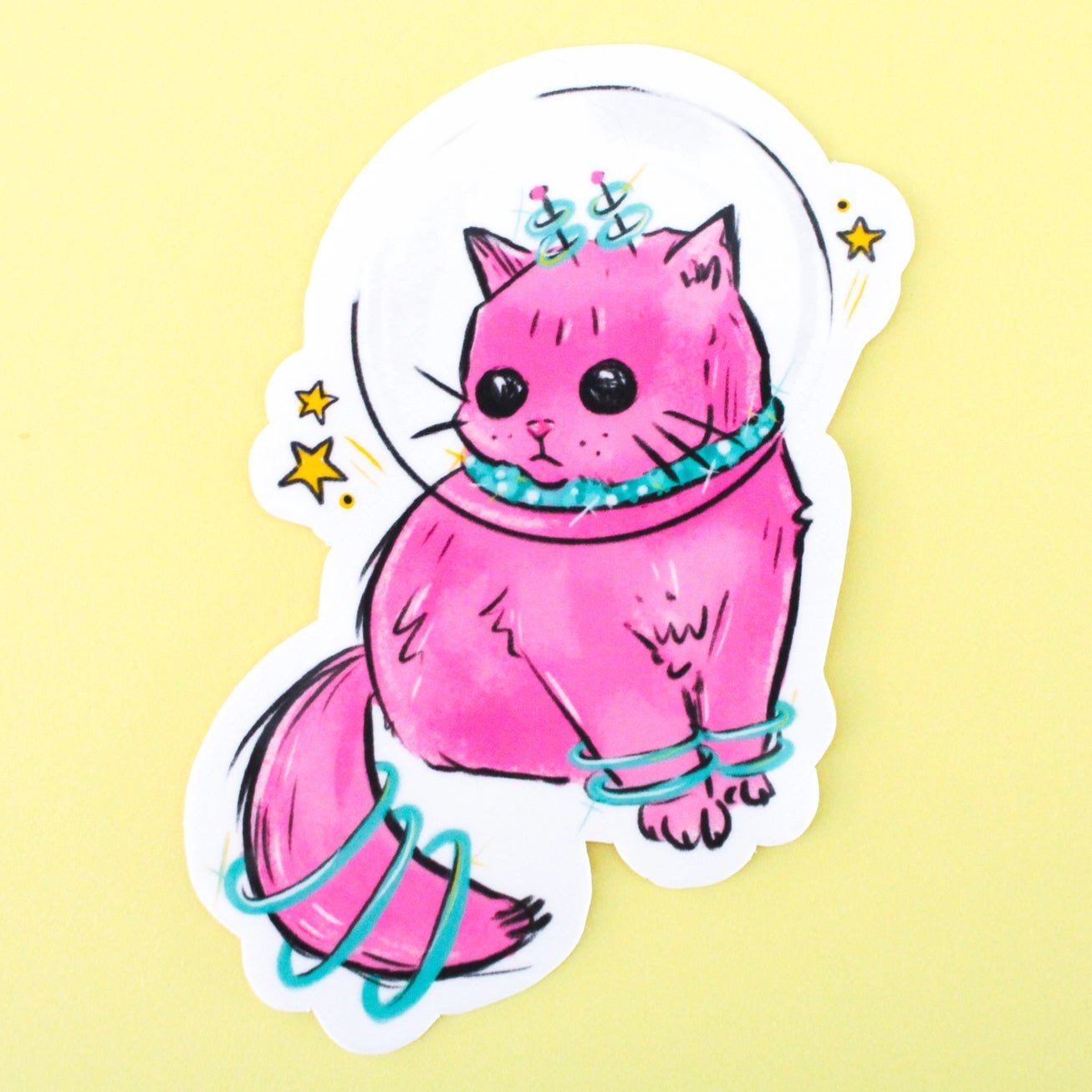 Pink Space Kitty Sticker - Modern Companion