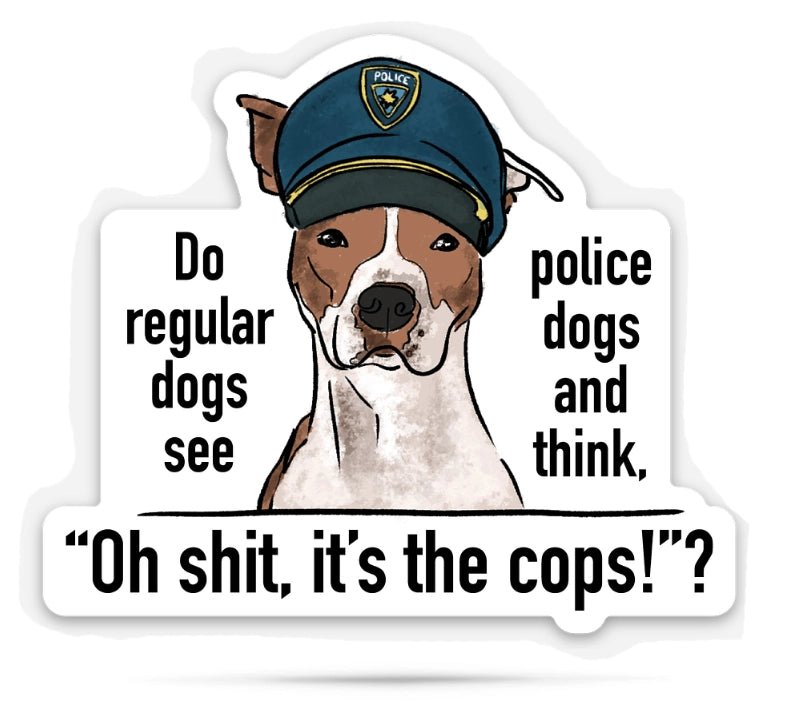 Police Dogs and Regular Dogs Sticker - Modern Companion