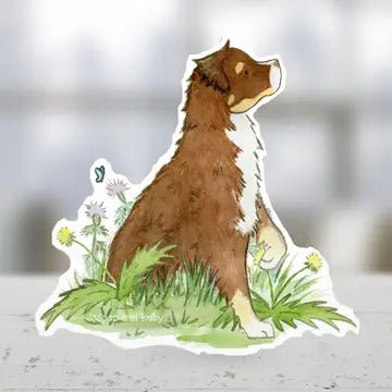 Red Tri Aussie Sticker - Modern Companion