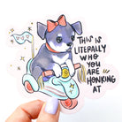 Scooter Puppy Bumper Sticker - Modern Companion