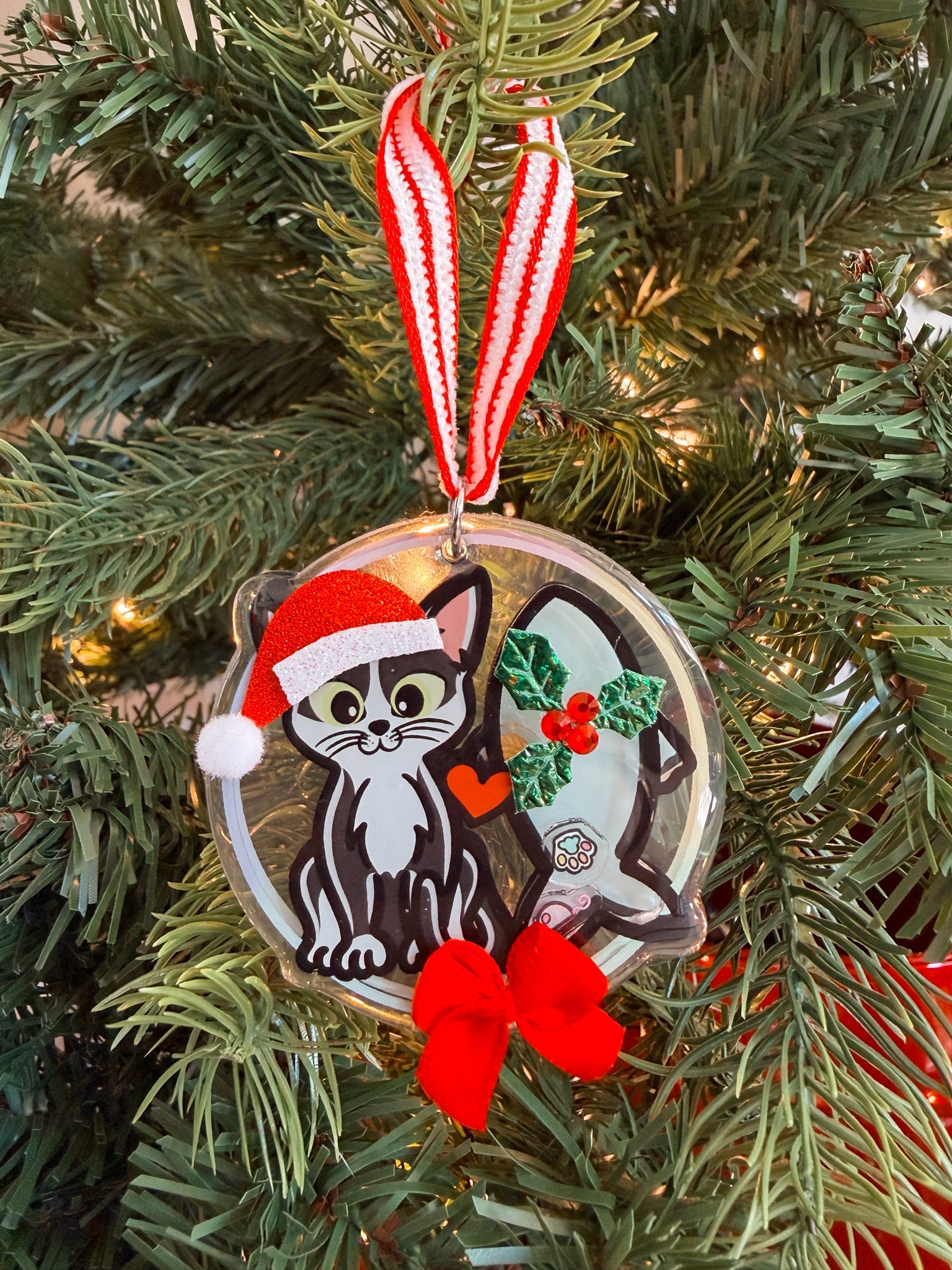 Tuxedo Cat Christmas Ornament - Modern Companion