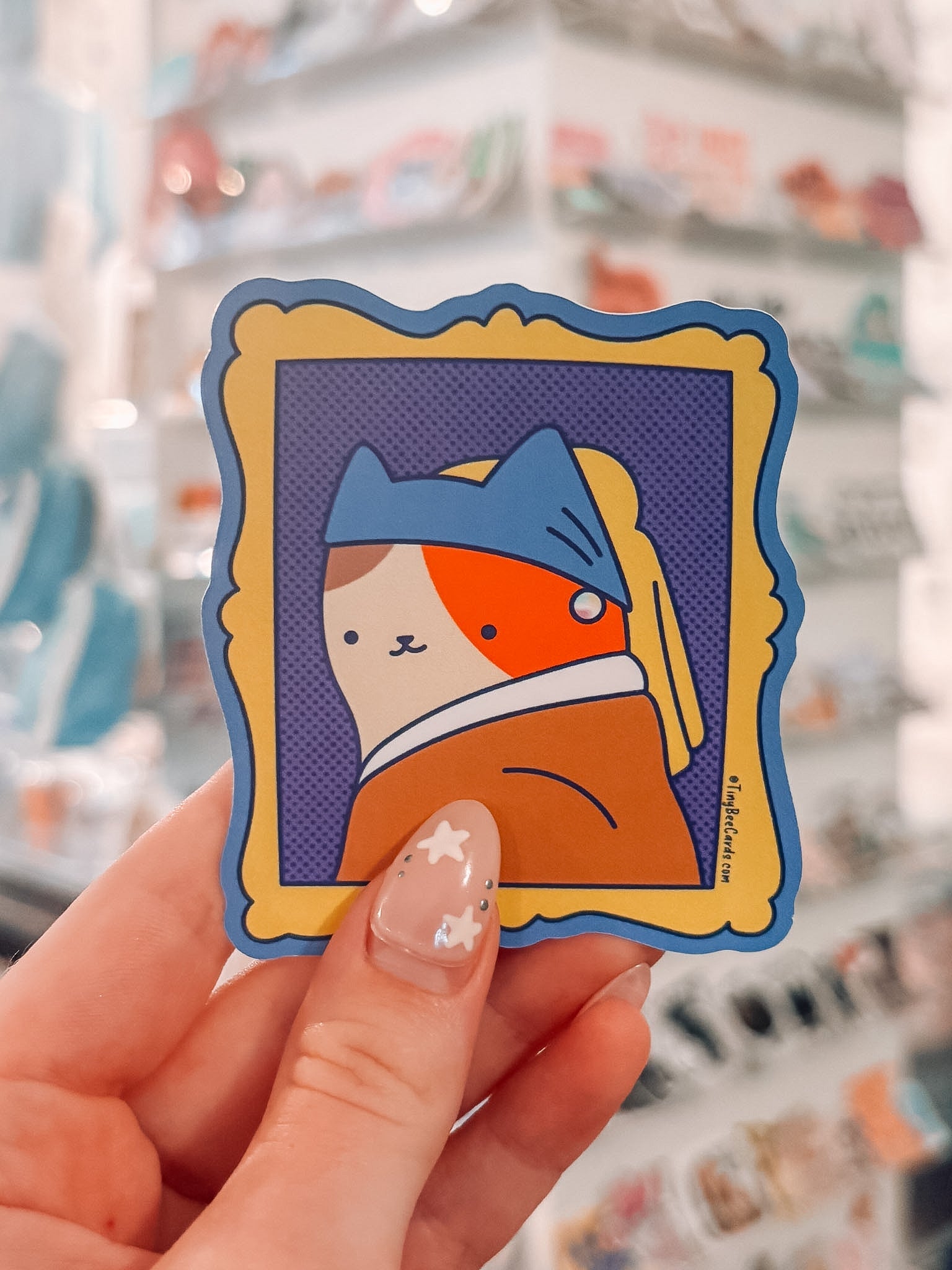 Vermeer Cat Girl Sticker - Modern Companion