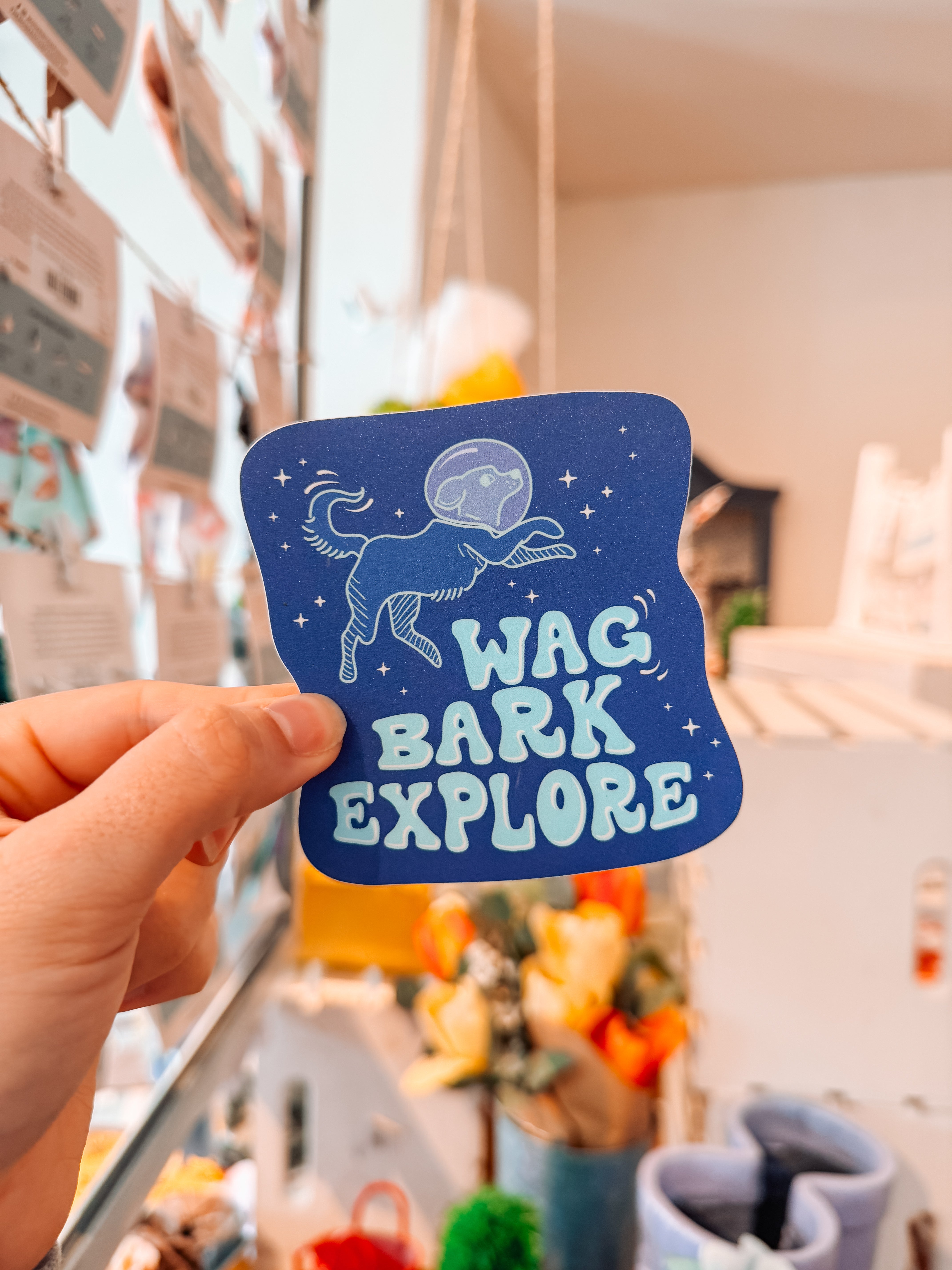 Wag, Bark, and Explore Sticker - Modern Companion