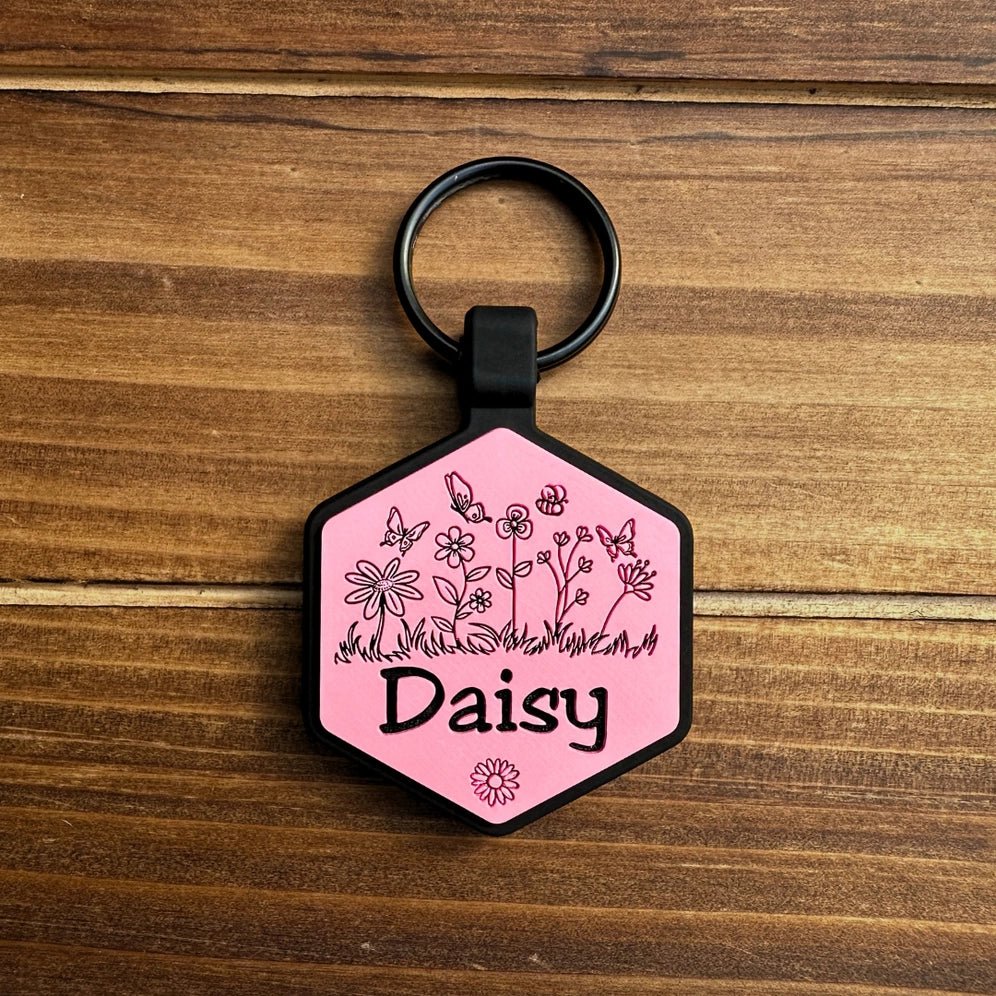 Wildflowers Silicone Dog ID Tag - Modern Companion