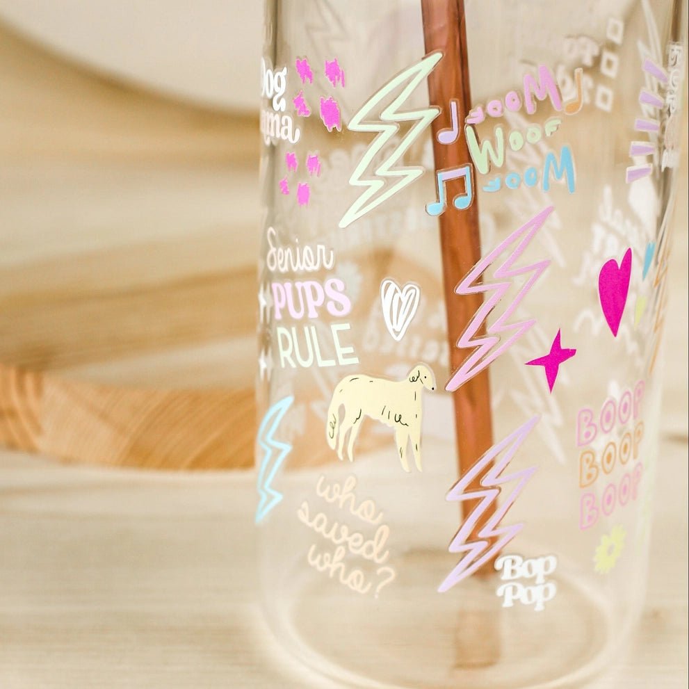 100% Dog Obsessed Glass Cup - Modern Companion