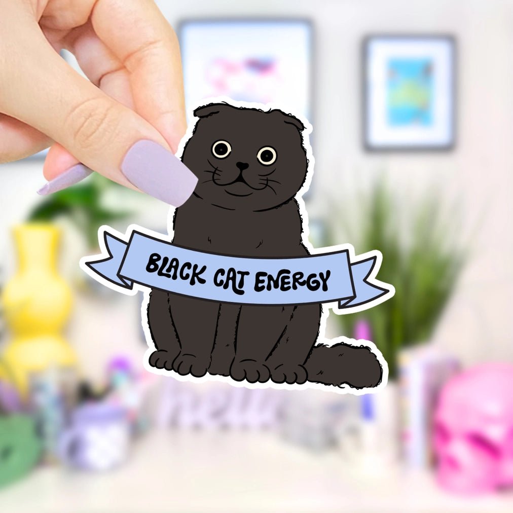 Black Cat Energy Sticker - Modern Companion