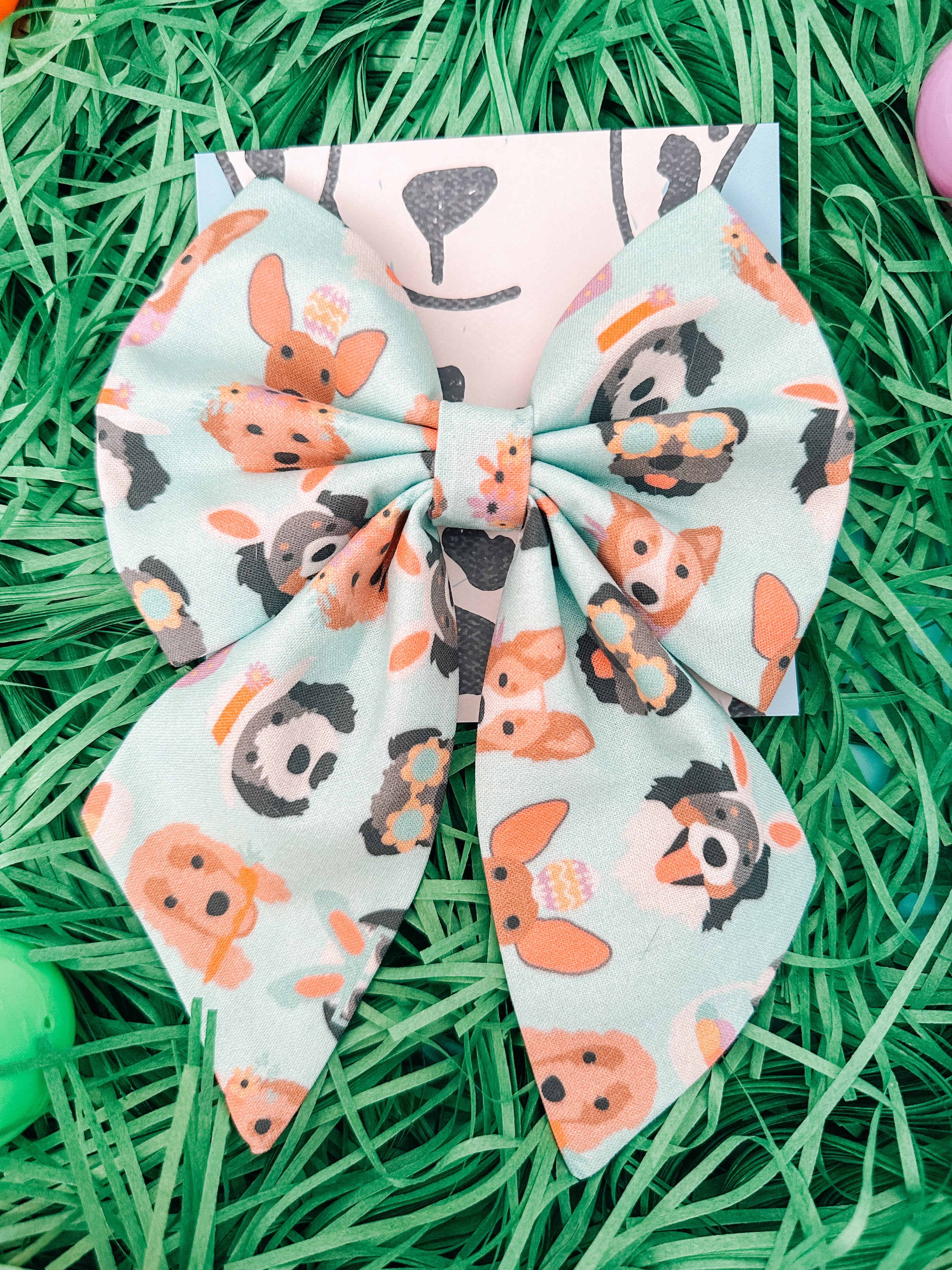 Blue Easter Bunnies Sailor Bow - Modern Companion