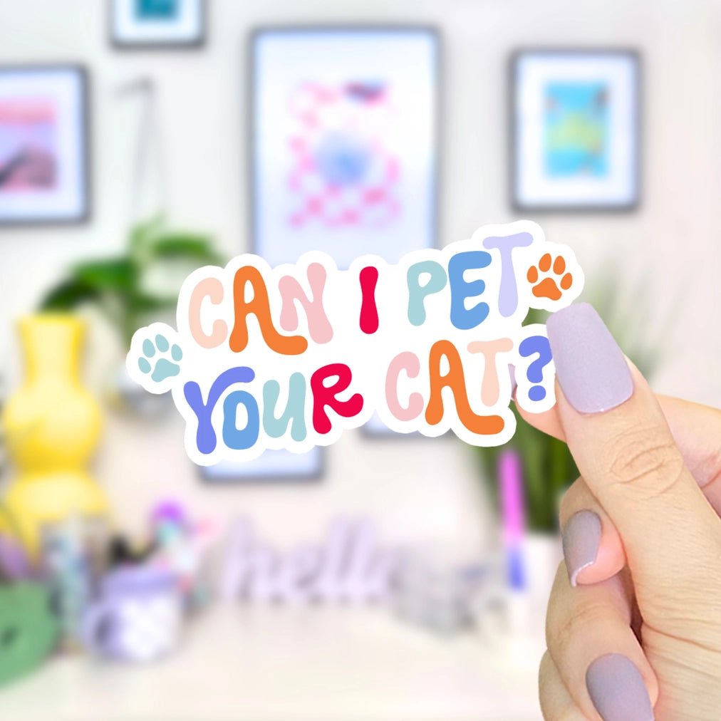 Can I Pet Your Cat Sticker - Modern Companion