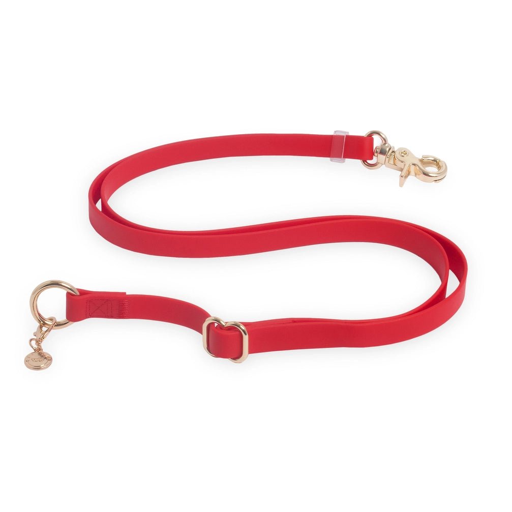 Cherry Red Hands Free Leash 4-Way Extension - Modern Companion