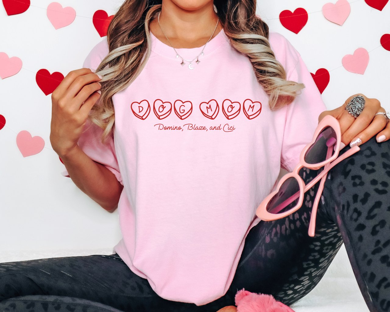 Custom Dog Mom Valentine Tee - Modern Companion