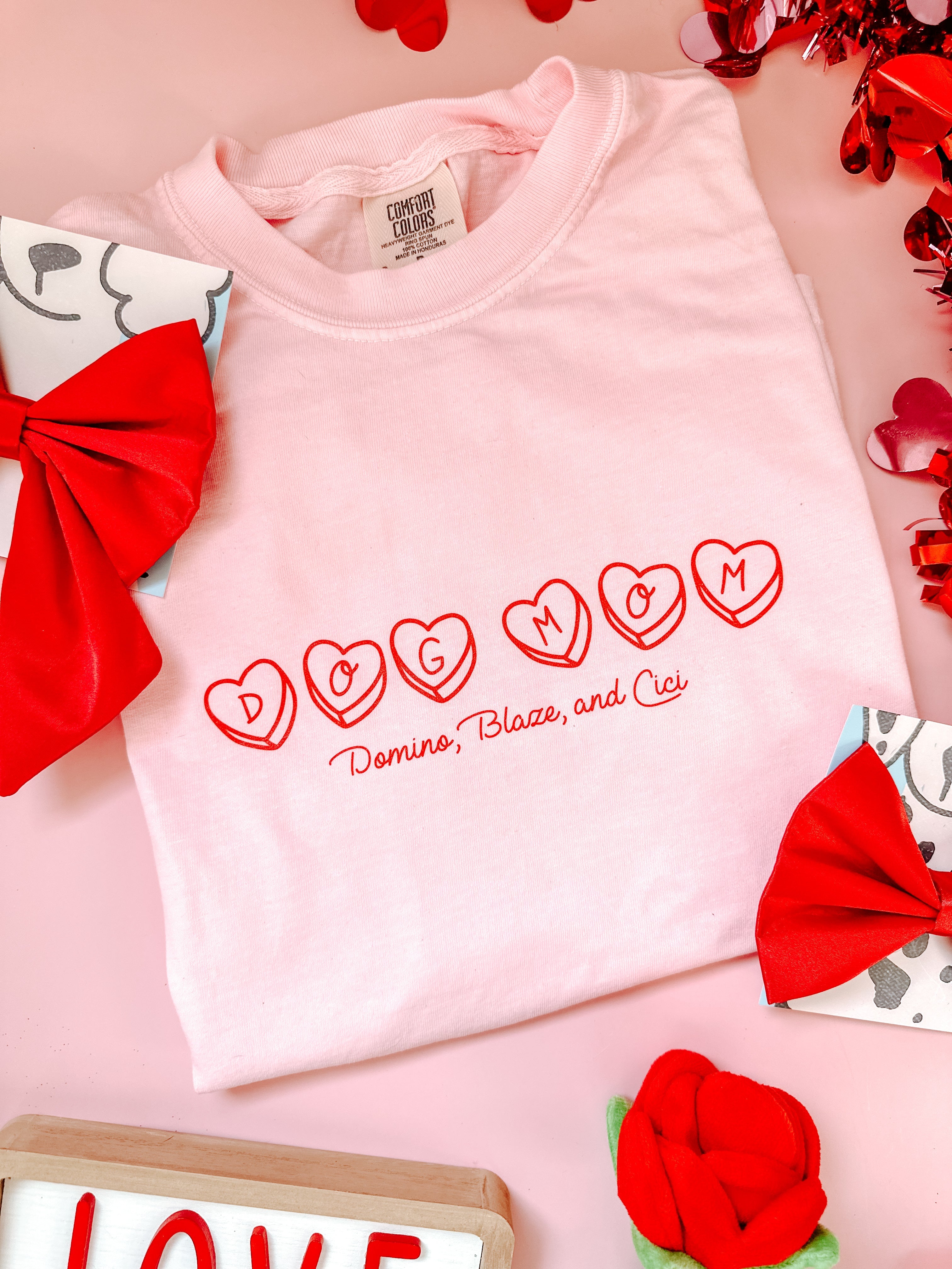 Custom Dog Mom Valentine Tee - Modern Companion