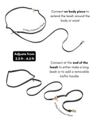 Espresso Brown Hands Free Leash 4-Way Extension - Modern Companion