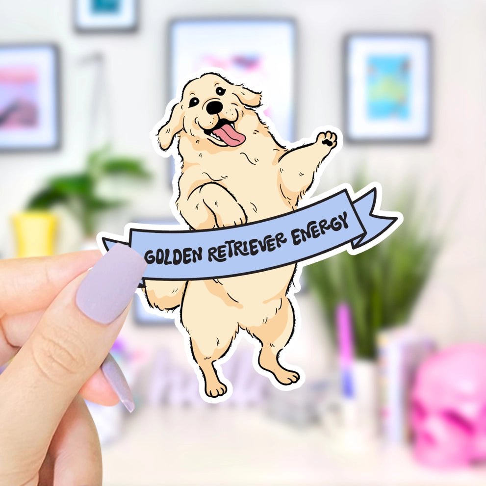 Golden Retriever Energy Sticker - Modern Companion